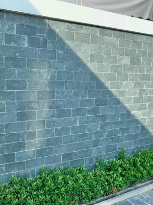 Đá mài bóng xanh rêu 10x20 ốp tường trang trí