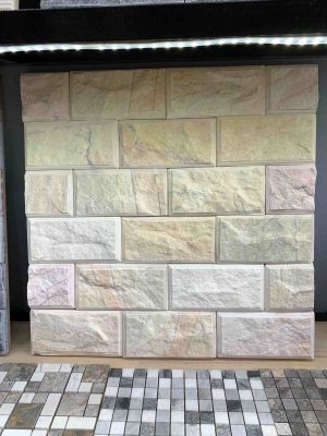Đá bóc vàng soi cạnh 10x20 ốp tường trang trí