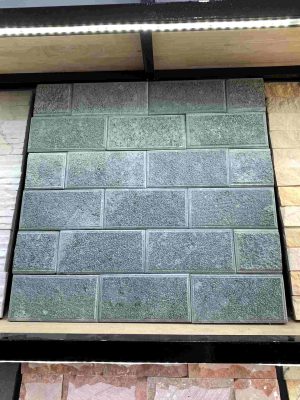 Đá giả cổ băm xanh 10x20 ốp tường trang trí