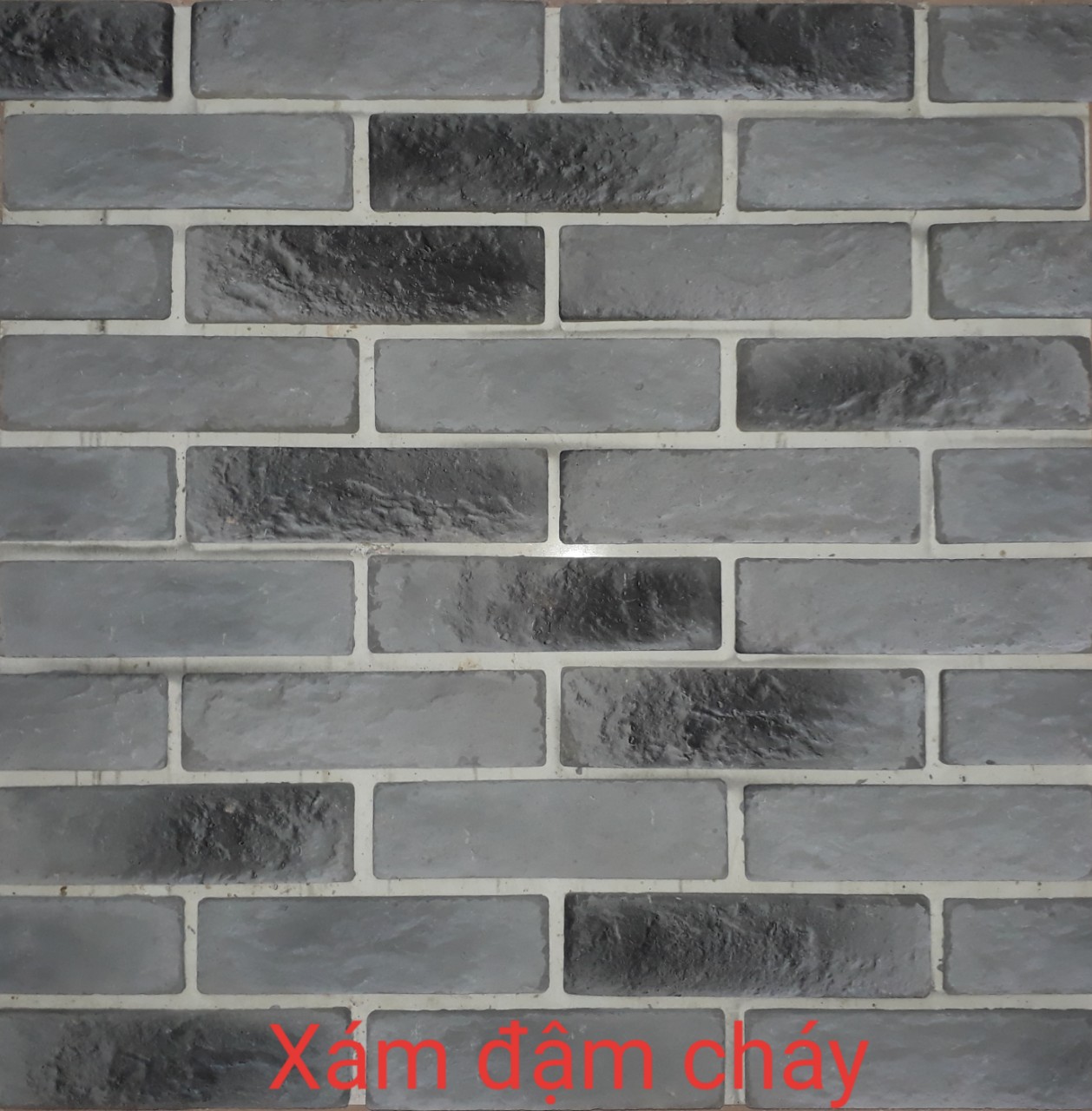 gạch giả cổ xám đậm cháy Gạch giả cổ xám đậm cháy
