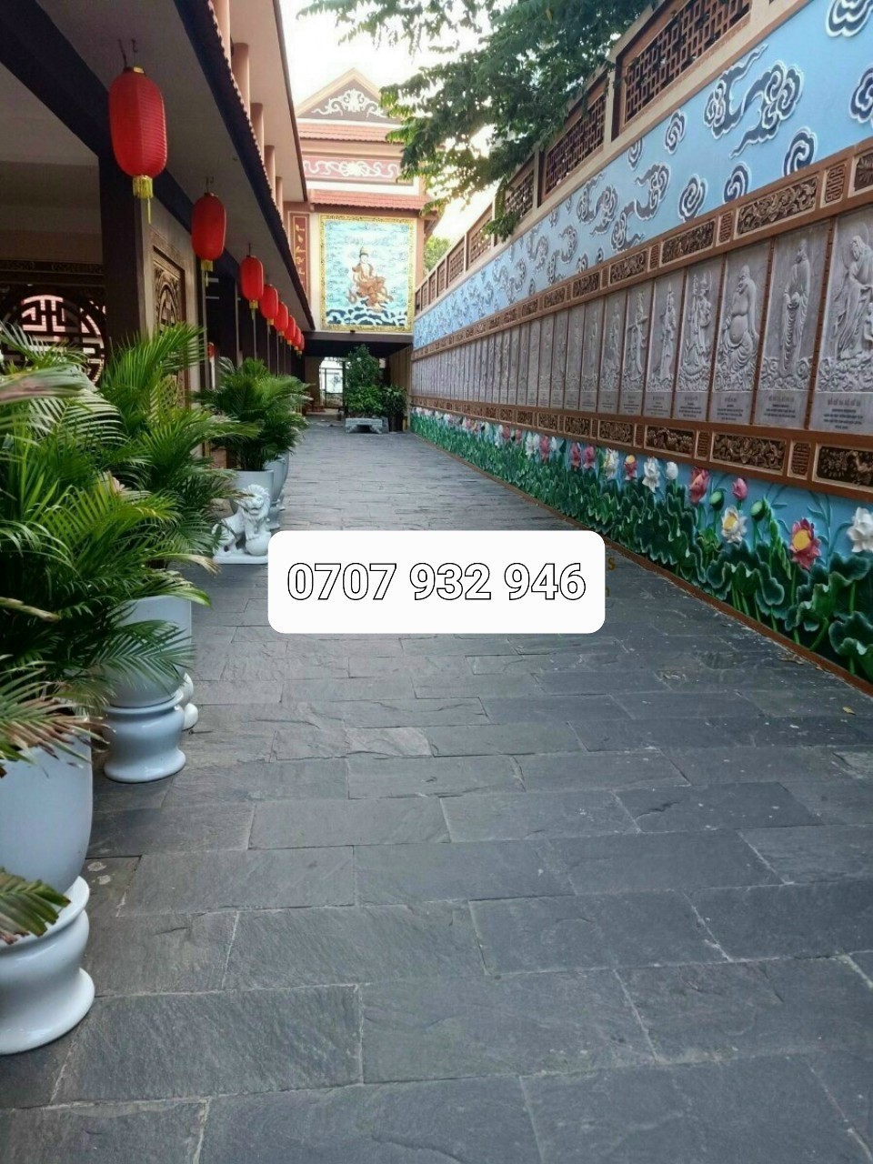 đá chẻ tẩy xanh 30x60 lát sân 1