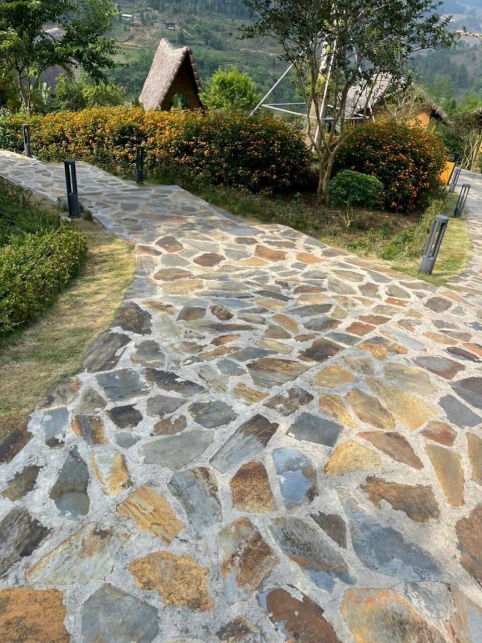 Đá rối vàng lát sân lối đi Đá rối vàng lát sân lối đi